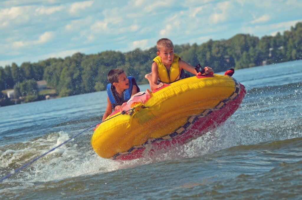 Wakaw Lake lake kids tubing